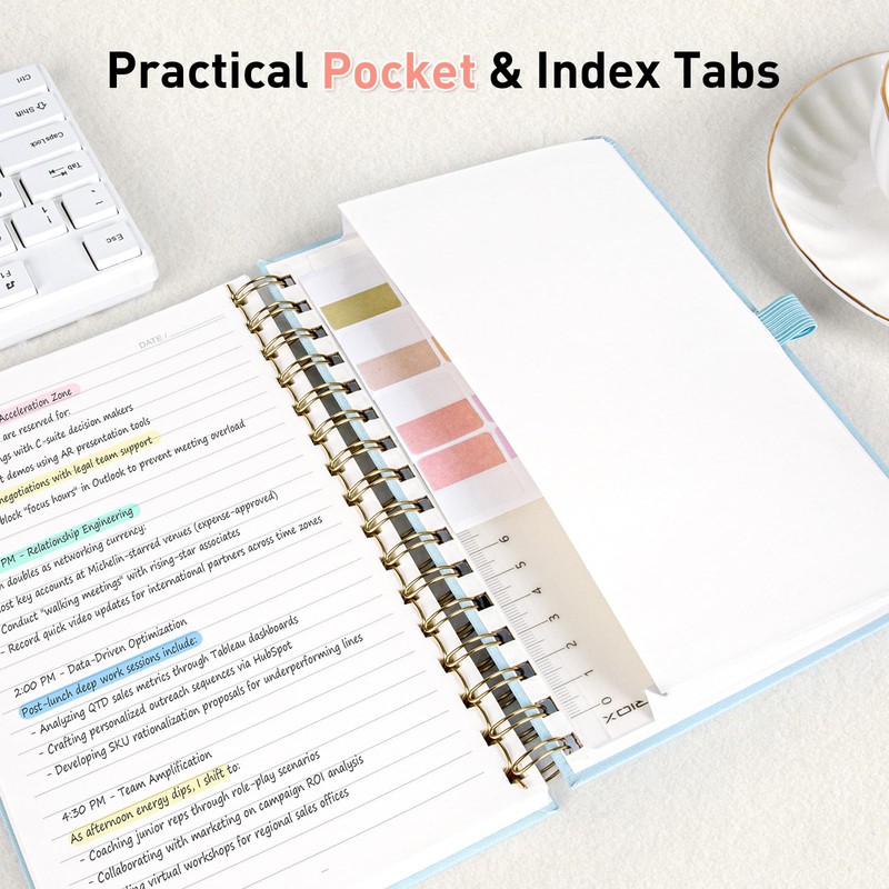 Umriox Spiral Notebook A5, 180 Pages Wirebound Notepad, 100GSM Thick