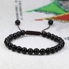 Natural Black Tourmaline Crystal 6mm Round Beads Adjustable Braided Macrame