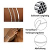 5 Stück Armband Damen Silber Armbänder, Damen Edelstahl Verstellbare Armkette
