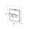 Tiger Dock, Towel hook large, Brushed stainless steel, 32x49x49mm