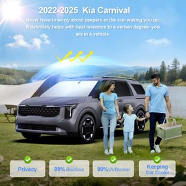 SHINELINERS 8pcs Car Window Shades for Kia Carnival 2022-2025 Accessories,Windshield Side Rear Full Sunshade,Sun Visor UV Blocking, Privacy Protection and Blackout for Camping Outdoor
