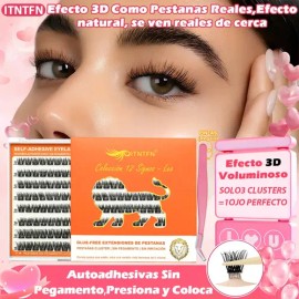 Extensiones de Pestañas Autoadhesivas con Efecto Natural en Mink Sintético, Curvatura D