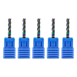 Solid Carbide End Mill(5Pcs, 1/8") - DLC Coated, 3 Flute, 37° Helix, 1/8" Cutting Diameter, 1/8" Shank Diameter, 1/2" Length of Cut, 1-1/2" Overall Length for Milling Aluminum and Copper, Square End