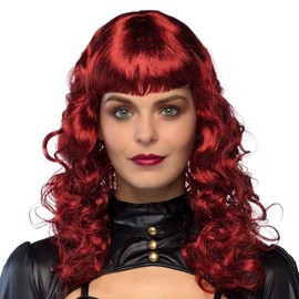 Boland 85716 Lady Steampunk Wig, Red, Synthetic Hair with Curls, Accessories for Fancy Dress Costumes, Carnival, Theme Party