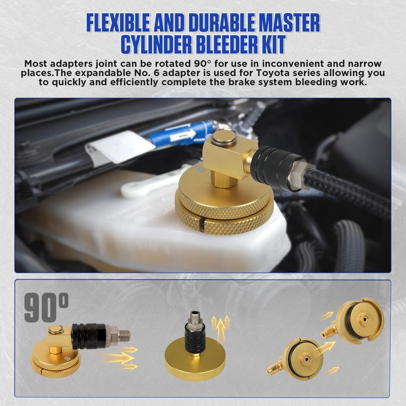 20PCS Brake Bleeder Adapter Kit Master Cylinder Bleeder Kit with