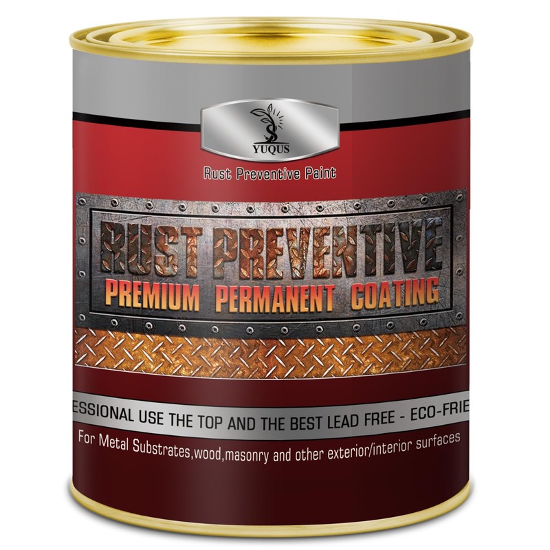 YUQUS Metal Anti-Rust Paint Black, High Gloss 32 Fl oz,