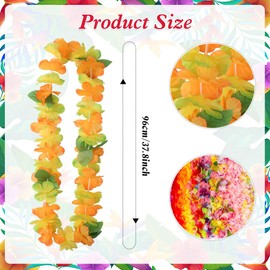 24pcs Leis for Luau Party, Tropical Flower Lei Hawaiian Leis Bulk Decorations Silk Flower Necklace, Hawaiian Lei Beach Hawaii Luau Party Favors Decoration Summer Beach Pool Decorations Favors Supplies