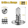 Pack of 300 Self Tapping Screws 4.2 x 13 mm
