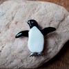 Enamel Penguin Pin - Black and White Penguin Brooch -