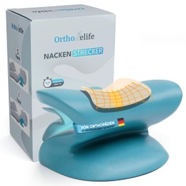 Orthorelife® Neck Stretcher - Ergonomic Neck Stretcher for Posture & Relaxation | Relieves Neck & Shoulder Pain in 10 Minutes | High Density Memory Foam (Blue)