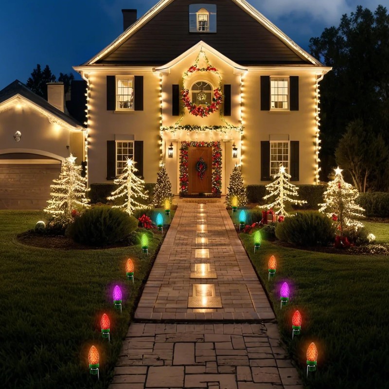 12 Inch Metal Christmas Light Stakes 60 Pack Christmas Yard
