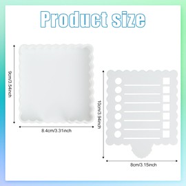 Wavy Sticky Notes Holder with Stencil, Plastic Self Stick Notepad Holder Cute Sticky Note Storage for Desk Office School Supplies (White)