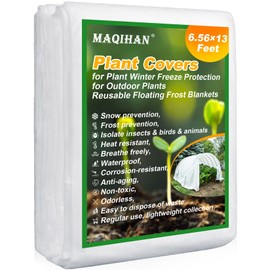 MAQIHAN Plant Cover - 6.5 ft x 13 ft Plant Covers Freeze Protection, Non-Woven Winter Freeze Protection, Reusable Floating Row Frost Blankets for Outdoor Garden, Frost Cloth for Cold Weather Snow