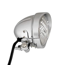 FATECIM 4.5" Motorcycle Headlight Aluminum Visor Bullet Chrome Head Light Lamp for Harley Sportster XL Dyna Softail Bobber