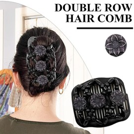 AFCJLTO Hair Comb with Elastic Beads and Stretchy Hair Clip, 1 Piece Magic Hair Comb Double Clip for Girls, Beautiful Hair Accessories Elegant Hair Clip for Women, Hair Styling Hair Comb