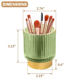 WHJY Makeup Brush Holder Lipstick Organizer Cosmetic Organizer, 3 inch Clear Green Crystal Lipgloss Organizers for Vanity