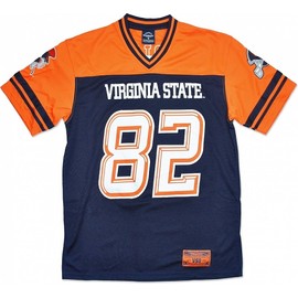 Big Boy Virginia State Trojans S9 Mens Football Jersey [Navy Blue - XL] - ID#149003