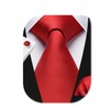 HISDERN Men's Wedding Ties and Pocket Square Solid Tie Cufflinks