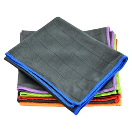 Duronge 4 Pack Microfibre Cleaning Cloth, Lint-Free Carbon Microfibre Cloths Car Glass Cloth & Window Cleaning Cloths, for Household Cleaning and Car Wash