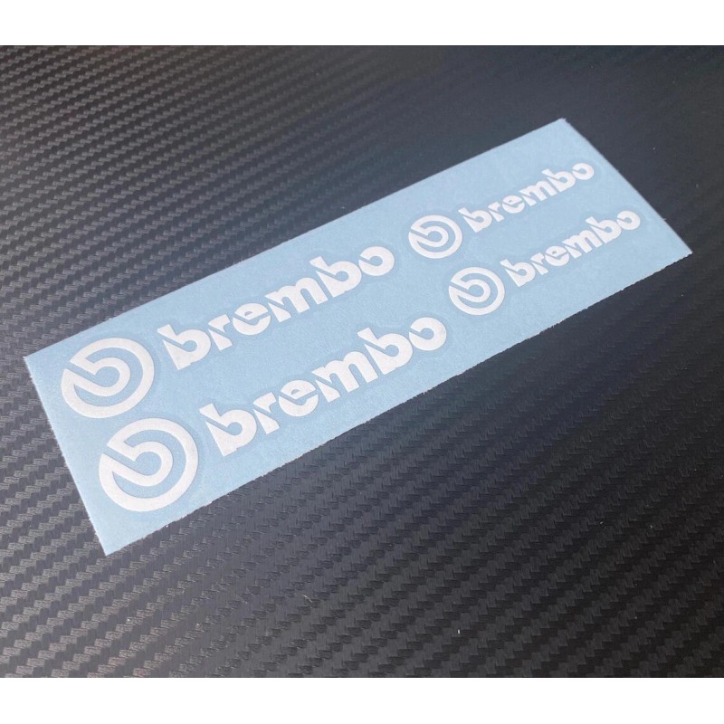 CUSTOM 4 Brembo Decals Stickers Vinyl Caliper Brake Gloss White