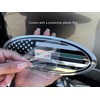 7.75 inch Tailgate Overlay Aluminum Oval American Black Flag Emblem