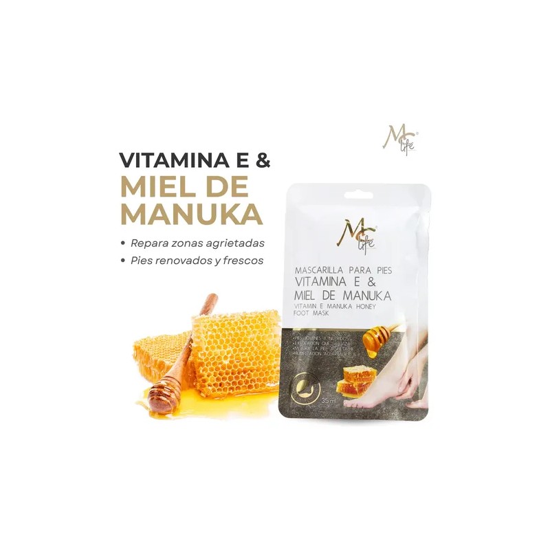 3 Pzs, Mascarilla Exfoliante Pies, Vitamina E, Miel. Mc Life
