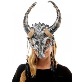 BEYOND MASQUERADE GOAT RAM SKULL WENDIGO PAGAN DEER ANIMAL MASQUERADE Head Band mask Silver