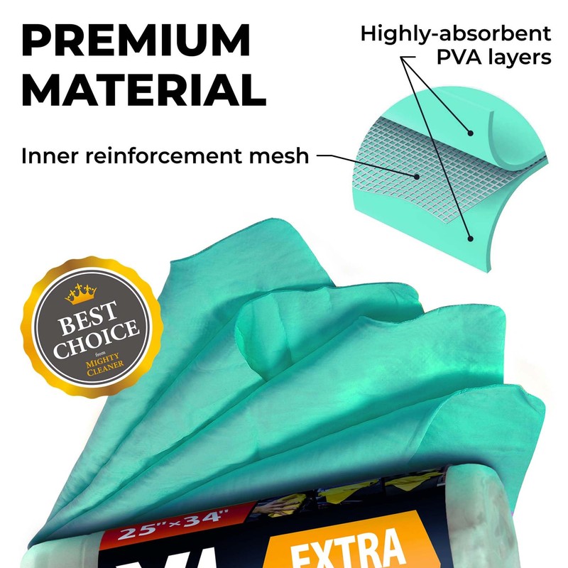 Premium XL Shammy Towel - Super Absorbent Chamois Towel -