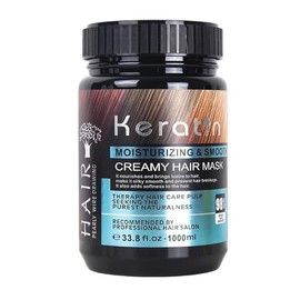 Keratin MOISTURIZING & SMOOT CREAMY HAIR MASK & Smoothing for Dry Damaged for All Hair Type (1000ml)