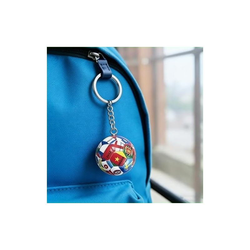 2026 World Cup National Flag Soccer Ball Keychain Set