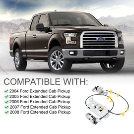 LEABON Rear Door Latch & Cable (Right Passenger Side) Compatible with 2004-2008 Ford F-150 XL XLT Base Extended Cab Pickup - Upper and Lower Locking Latches Assembly - 6L3Z-18264A00-B 8L3Z-18264A00-B