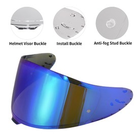VCOROS RF-1400 Helmet Visor Replacement Face Shield Accessories Compatible with RF1400/CWR-F2/Z8/NXR2/X-Spr Pro Helmets(Chrome Blue)