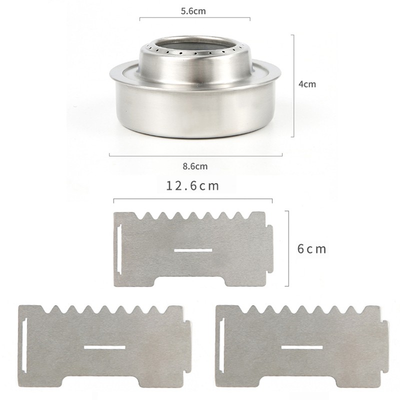 Stainless Steel Outdoor Windproof Alcohol Stove for Camping Cooking Picnic