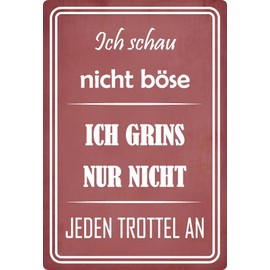 Tin Sign 20 x 30 cm with German Text "Ich schau nicht nös" ("Ich schau nicht nö") [German Language]