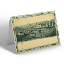 CHRISTMAS CARD - Vintage Kansas USA - Newton. Santa Fe Shops