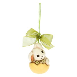 THUN Easter 2023, Easter Bunny with Ceramic Egg, Hand-Decorated, Easter Line, 3.8 x 3.6 x 6 cm H