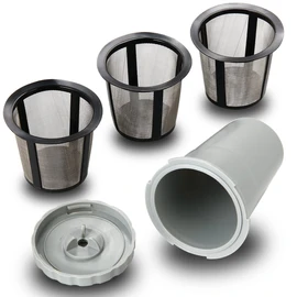 WOTOW Reusable Coffee Filter Sets, Replacement Filter for Keurig My K-Cup Style Filter Housing Fits B30 B40 B50 B60 B70 Series 3 I Cafilas Filters & Filter Housing(1 House + 3 Filter)