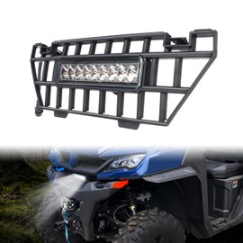 CPOWACE Front Mesh Grille with LED Light Bar Compatible with 2019-2025 CFMOTO UFORCE 1000; 2022-2025 UFORCE 1000 XL Accessories Mesh Grill with LED Accent Spotlight Waterproof