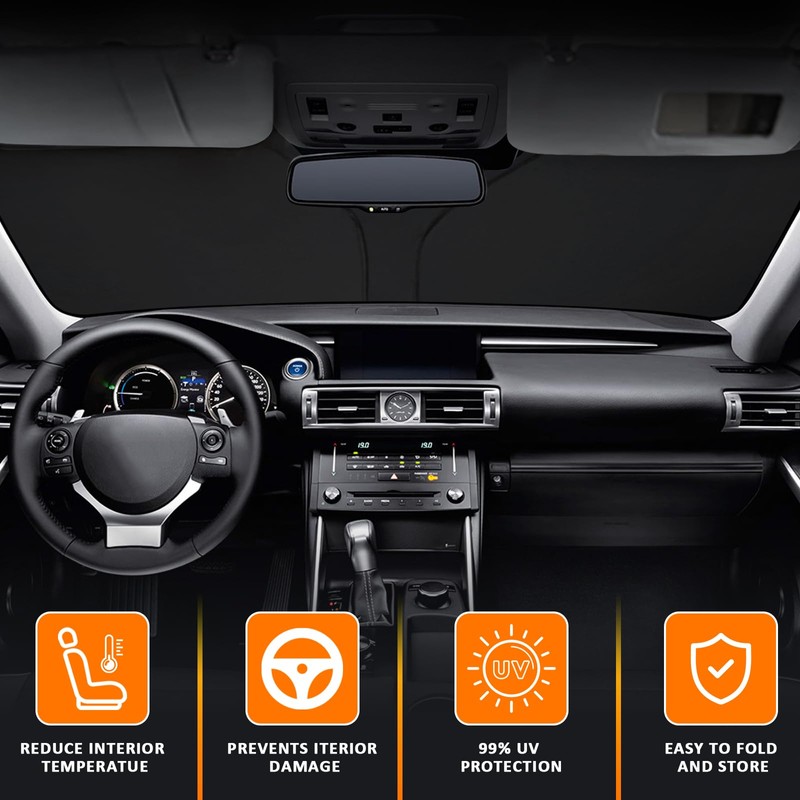 D-Lumina Winshield Sun Shade for 2014-2020 Lexus is Sedan, Foldable