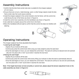Mountain Bicycle Dropper Seatpost 27.2mm Adjustable Remote Control Suspension Seat Post