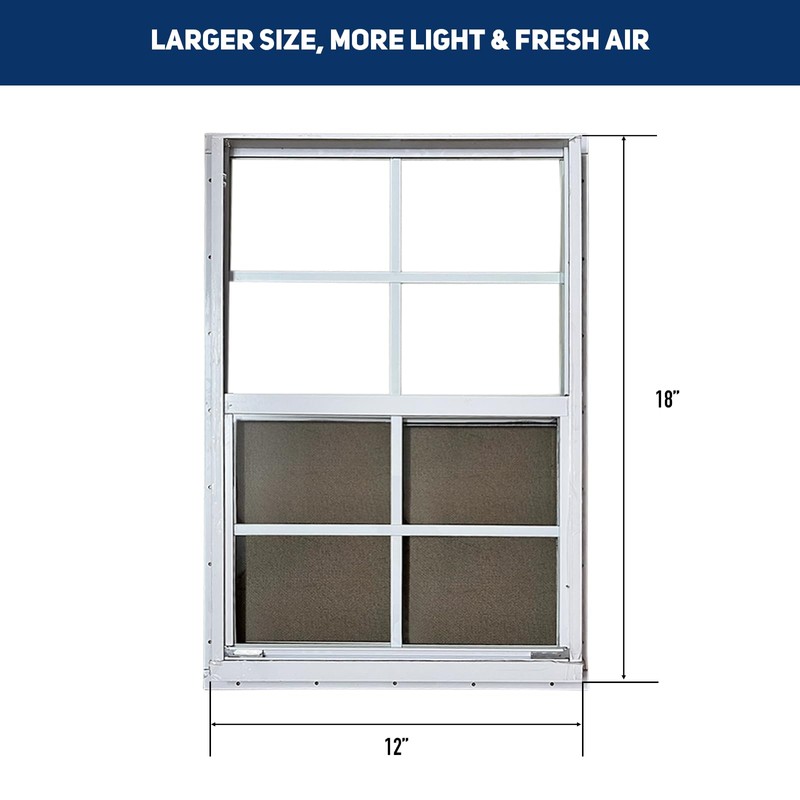 Hryan 12"x18" Shed Window for Chicken Coop, Playhouse and Mobihome,