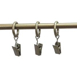 3/4" Round Antique Gold Finish Pinch-On Clip-On Slide Cafe Rings - (10-Pack)