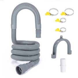 PinkCross Universal Washing Machine Drain Hose Extension, Flexible Washer & Dishwasher Hose, Portable Sink & Dehumidifier Pipe, Corrugated Plastic Hose with Clamp (10 FT)