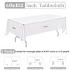HAISIWLKJ 2 Pack 60 x 102 Inch White Rectangle Tablecloth