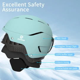 RIOROO Ski Helmet for Women Men, Safety Certified Snowboard Helmet with Shockproof ABS Hard Shell for Adults & Youth