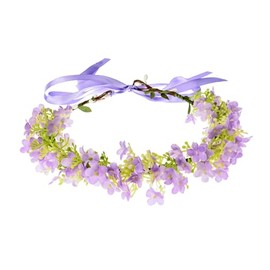 Delicate Dew Women Flower Headband Hydrangea Floral Crown Wreath Maternity Photo Prop(Purple)