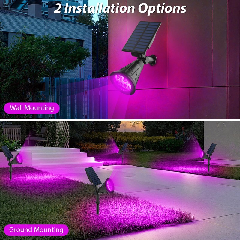 T-SUN [2 Pack] LED Solar Spotlights, Waterproof Outdoor Security Landscape