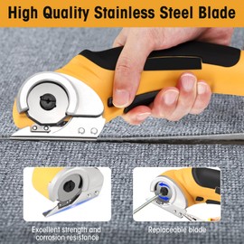 Cordless Rotary Cutter for Fabric,Electric Cardboard Box Cutter with Safety Lock,Power Rotary Cutter for Leather Carpet Plastic Cutting,Sewing,Crafting