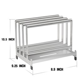 Pizza Peel Rack Stainless Steel With Non-Slip Feet Pizza Turning Peel Pizza Paddle Holder Rack 4 Available Slots Organizing and Saving Space, No Pizza Oven Tools, silver