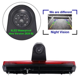 Rear View Camera Transporter with Brake Light Brake Light, HD Night Vision Waterproof Car Reversing Camera for Ford Transit Connect 2014-2017 Van Brake Light 3 Third Transporter Business MPV SUV Bus